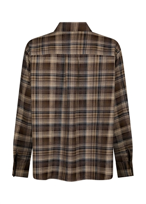Dalma flannel skjorte Dark Taupe Neo Noir